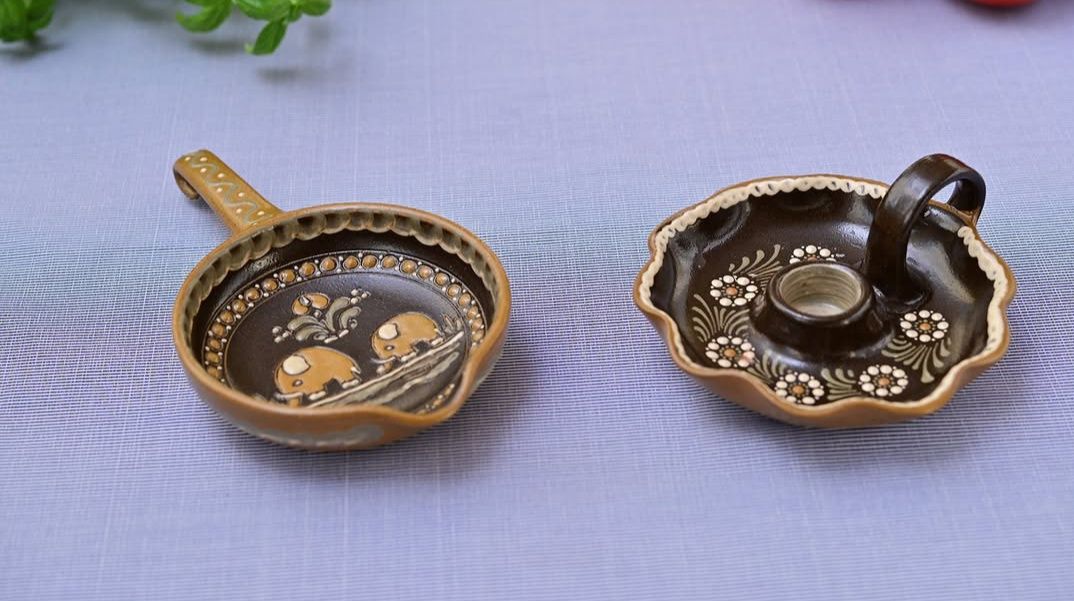 ceramiczny zestaw Świecznik i rondel