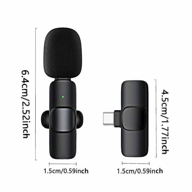 NOVO - Kit 2 Microfones sem Fios Wireless para iPhone IOS e USB-C