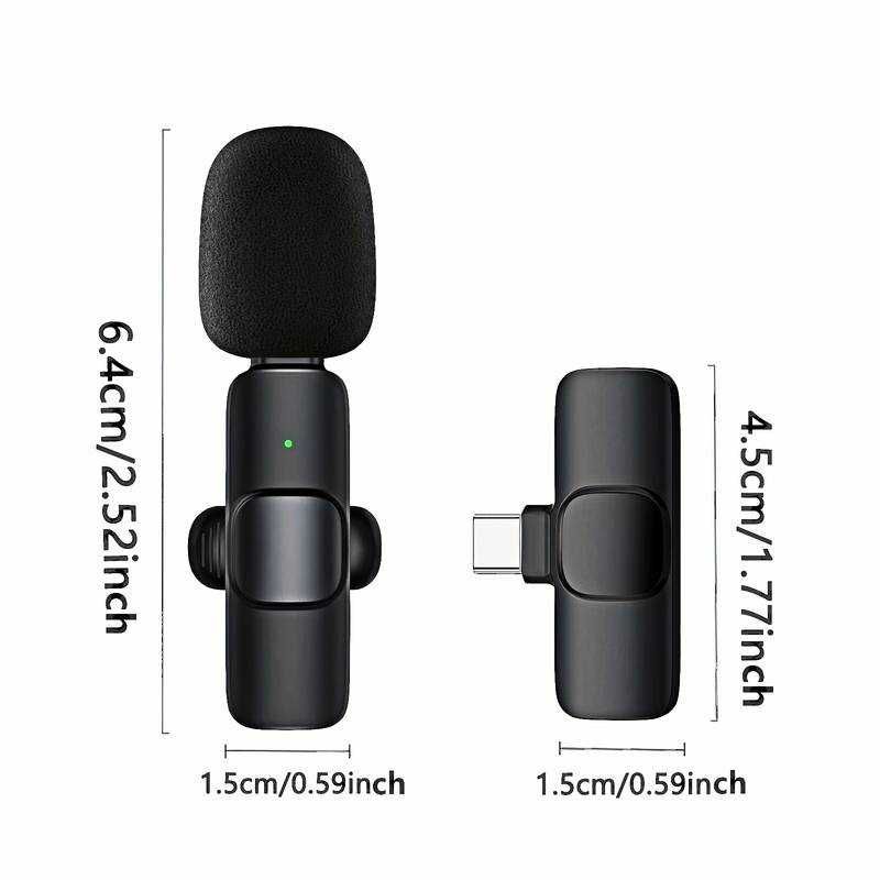 NOVO - Kit 2 Microfones sem Fios Wireless USB-C
