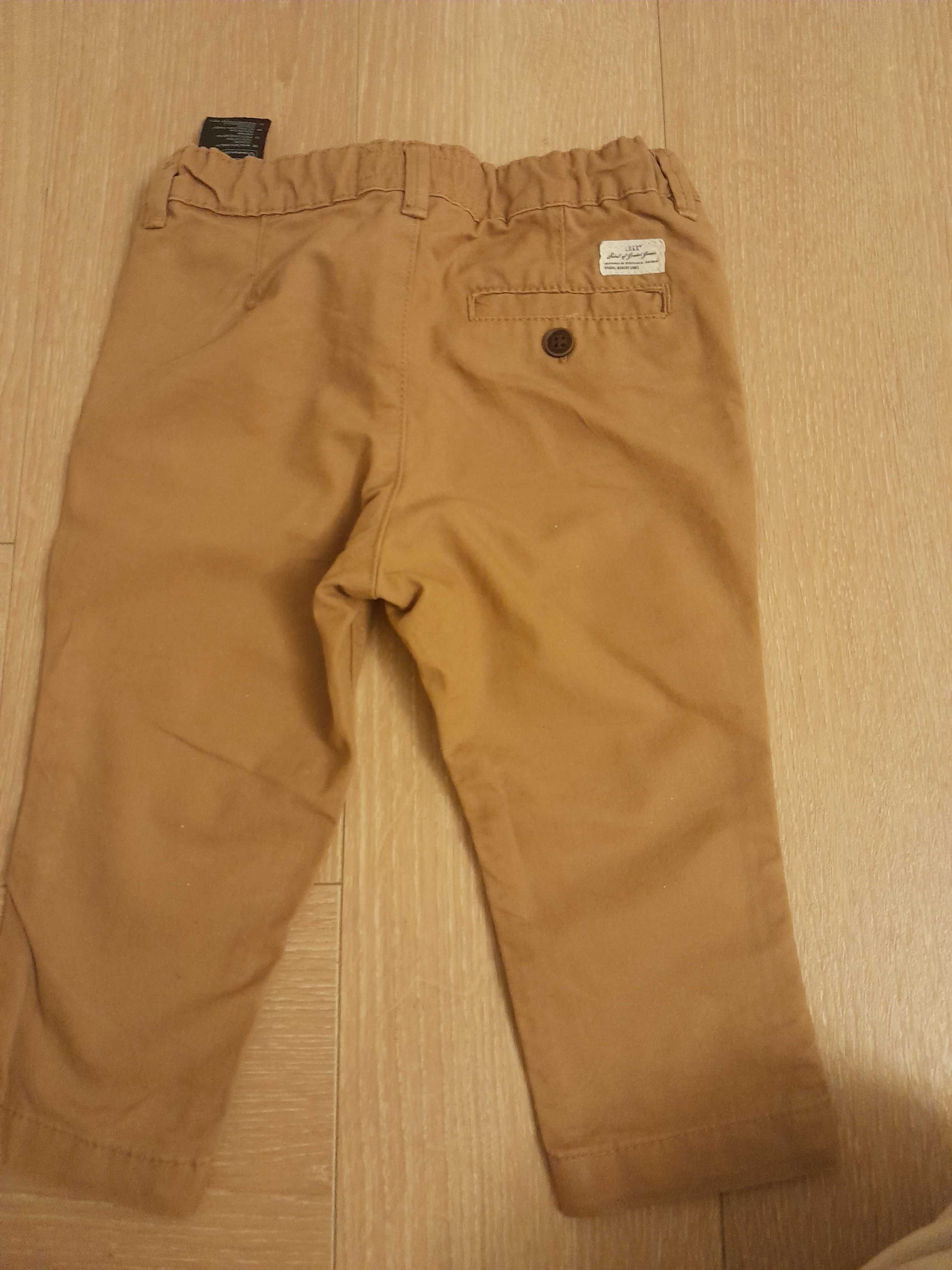 Spodnie H&M 74 jeansy musztardowe rude