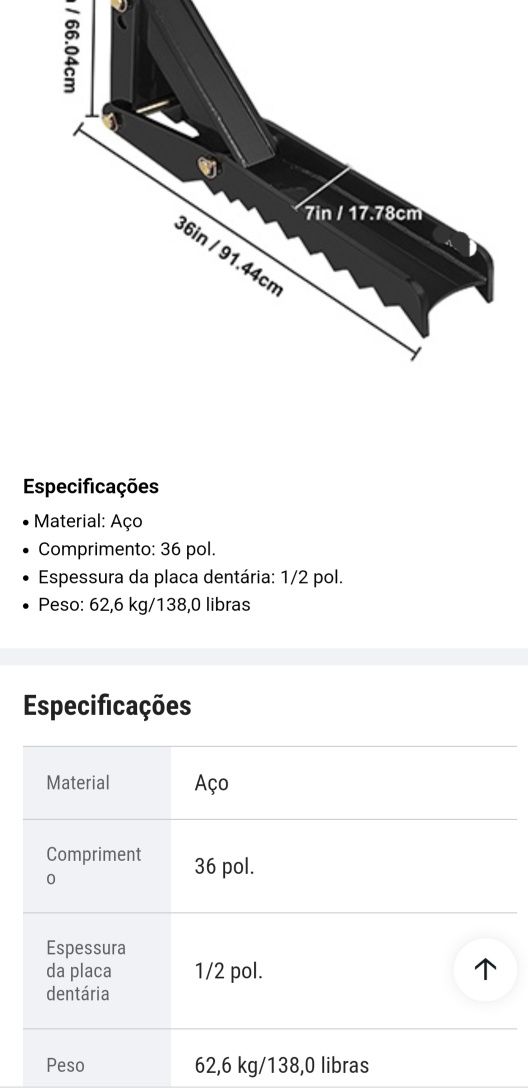 Pinca/polegar/agarra para lança retro/giratória (novo) entrega imediat