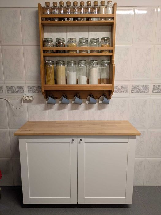 Estante de cozinha em madeira maciça (IKEA)