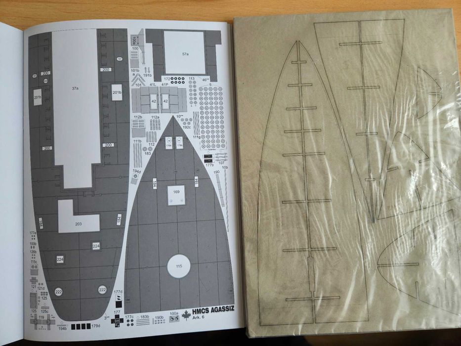 Model Kartonowy Modelik Kanadyjska korweta HMCS "AGASSIZ" wręgi