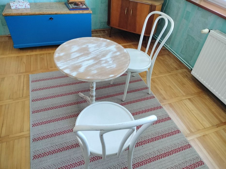 Krzesło gięte stół PRL Radomsko vintage komplet