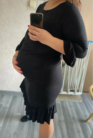 Nowa sukienka ciążowa XS czarna Esmara z falbankami 34 ubrania