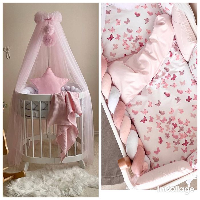 Дитяче ліжко (ліжечко) з матрацом та комплектом постілі