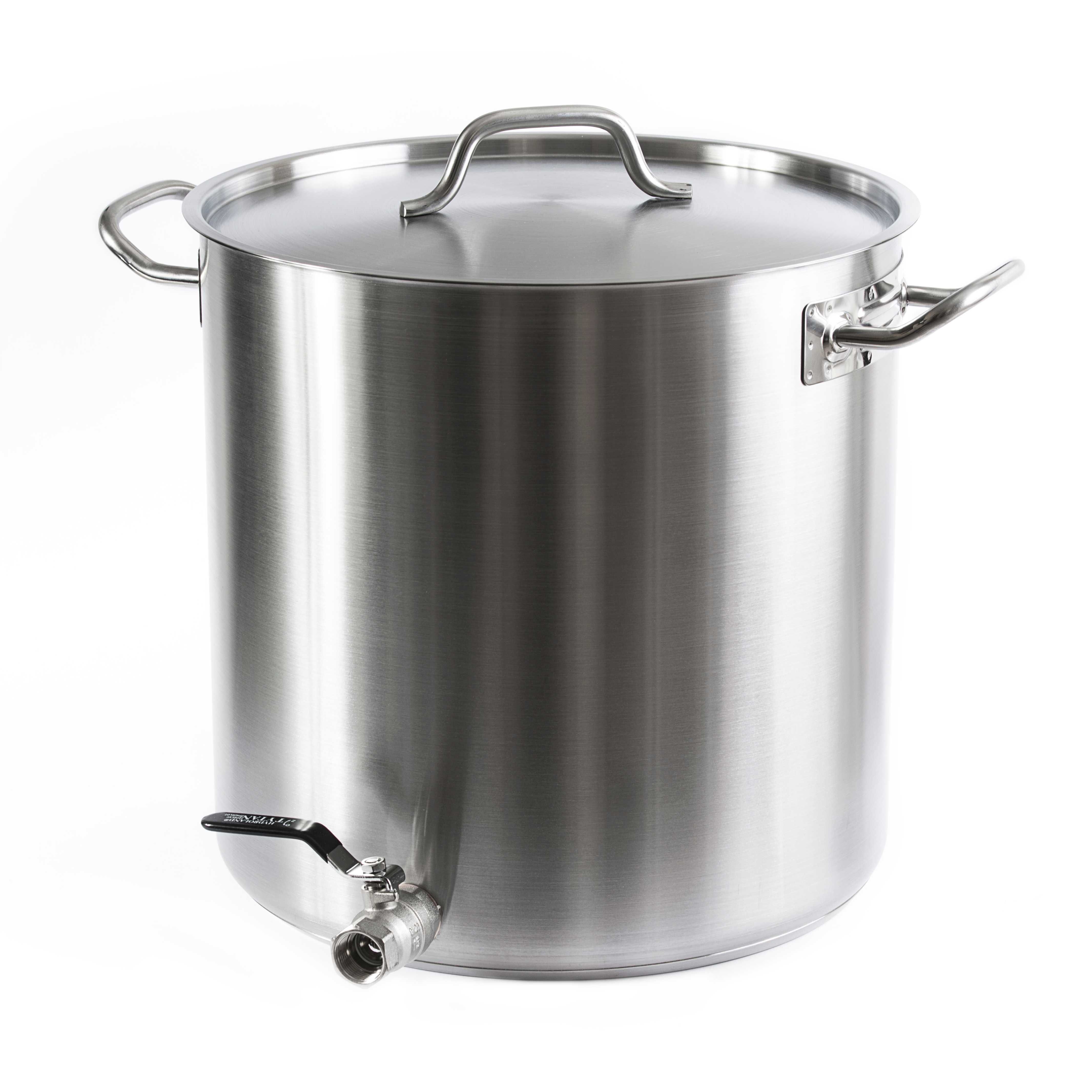 Garnek 170 l z kranem , zaworem 1 cal , nierdzewny , miarka , stal
