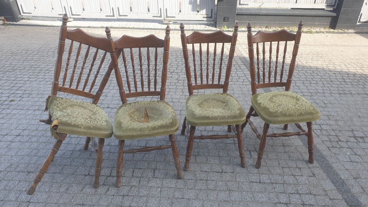 4 krzesła do renowacji drewniane cena za komplet