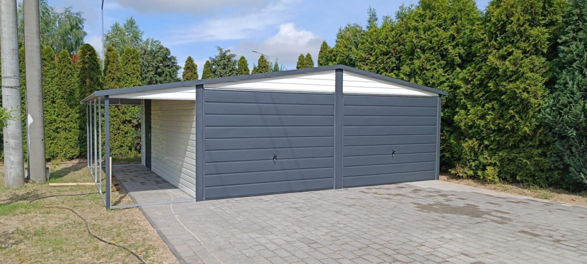 Garaze blaszaki garaz 6x6 plus 150 wiata