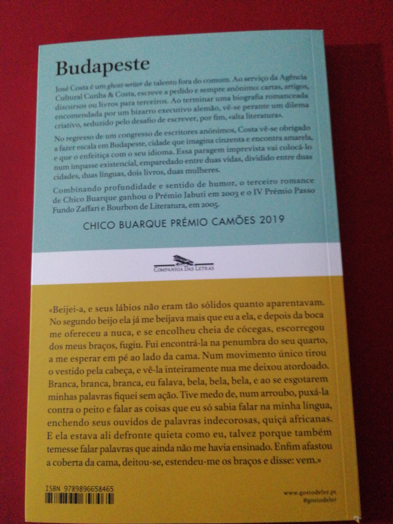 Livro "Budapeste" de Chico Buarque