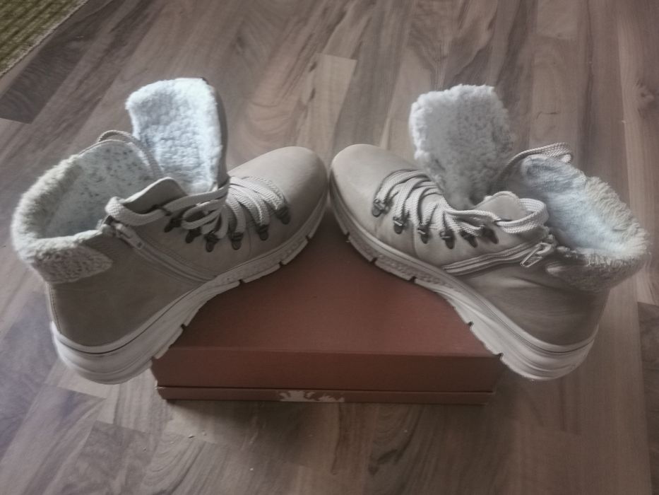 Черевики ботинки ботильйони утеплені жіночі Rieker 39 бежеві