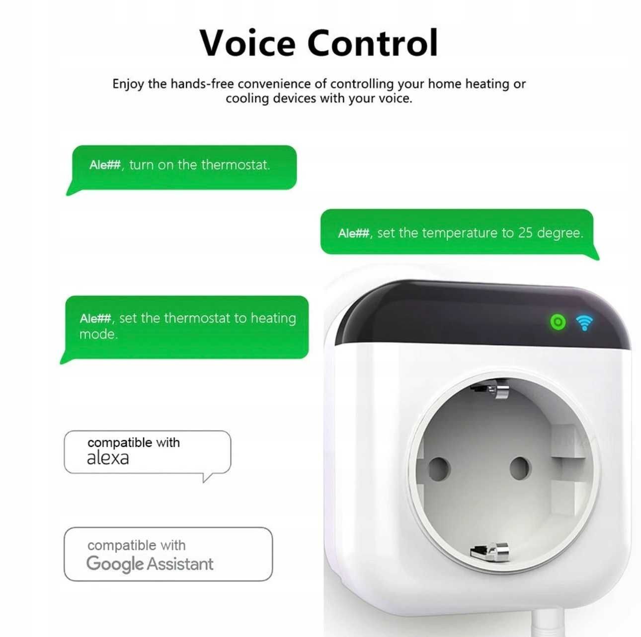 Programowalny termostat inteligenta wtyczka Smart WiFi Alexa Google