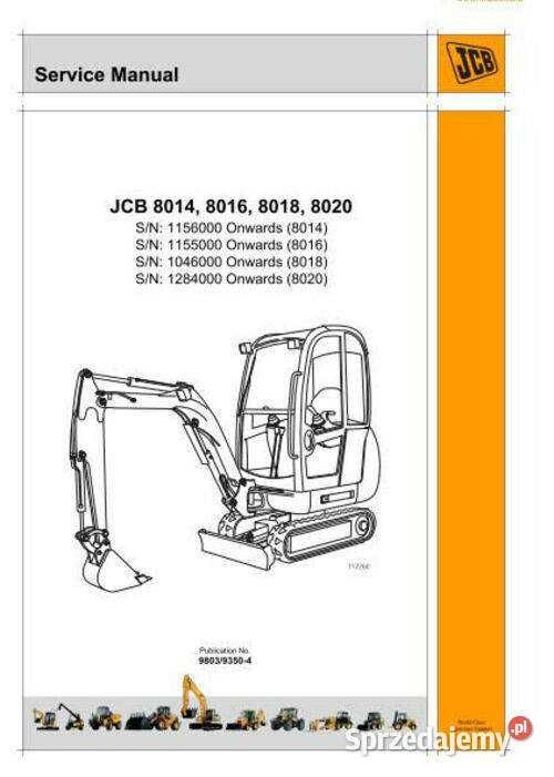 JCB katalog części, instrukcje napraw obsługi wszystkie modele