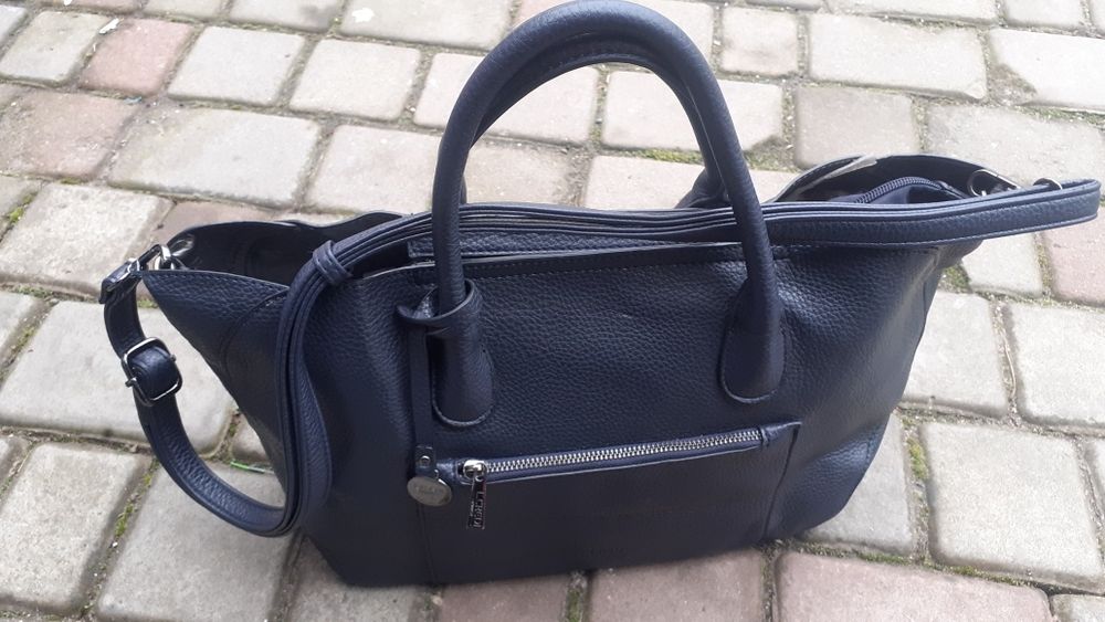 темно-синяя кожаная сумка-тоут трансформер L.CrediГермания.43*31*25*18