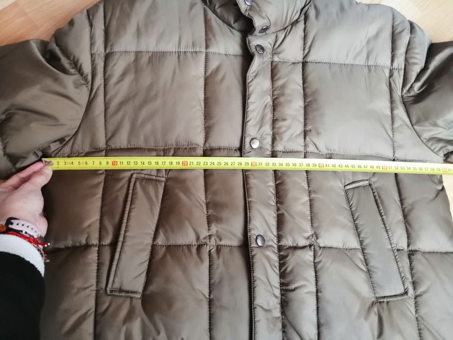 Puchowy płaszcz kurtka pikowana męska L
