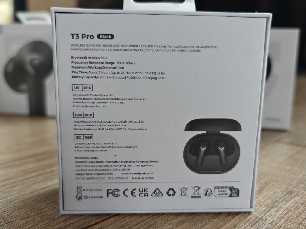 Soundpeats T3 Pro бездротові навушники з активним шумоподавленням 5.4