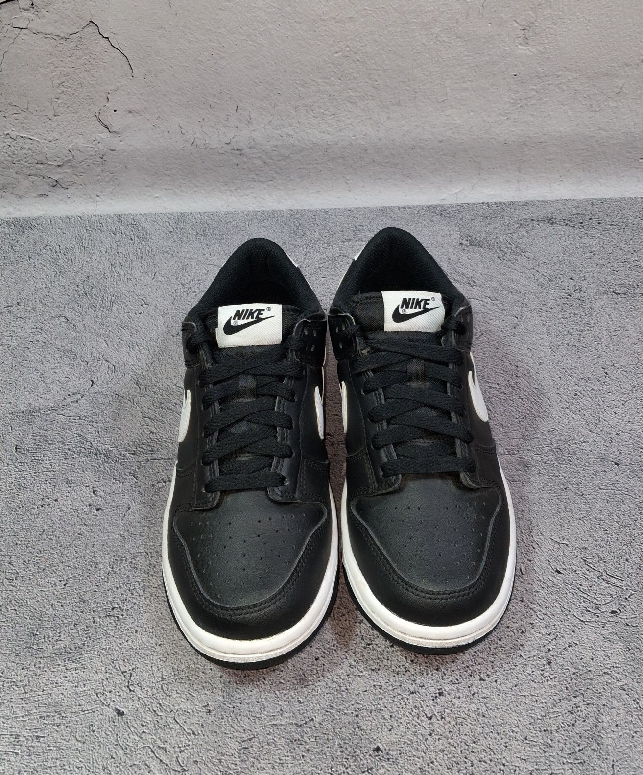 Кроссовки Nike Dunk Low кожаные женские чёрные кеды Air Force 1