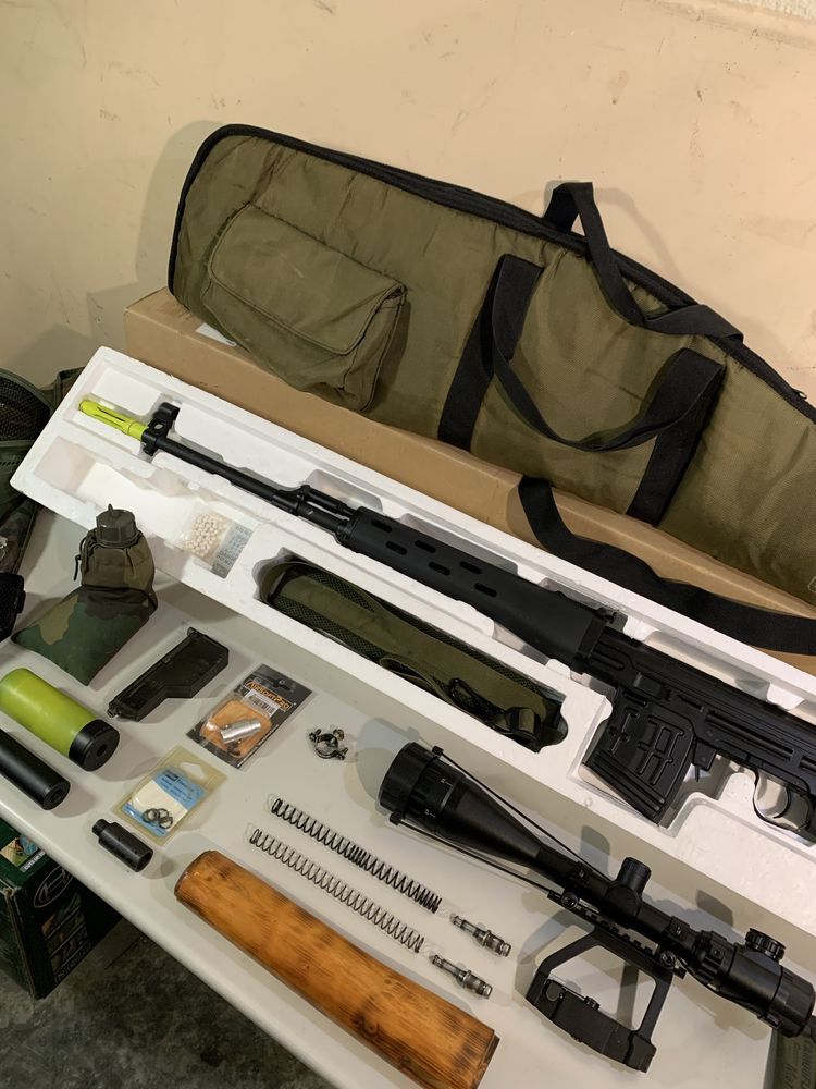 Arma/Réplica Airsoft - Sniper SVD Dragunov A&K NOVA EM CAIXA + ACESSÓR