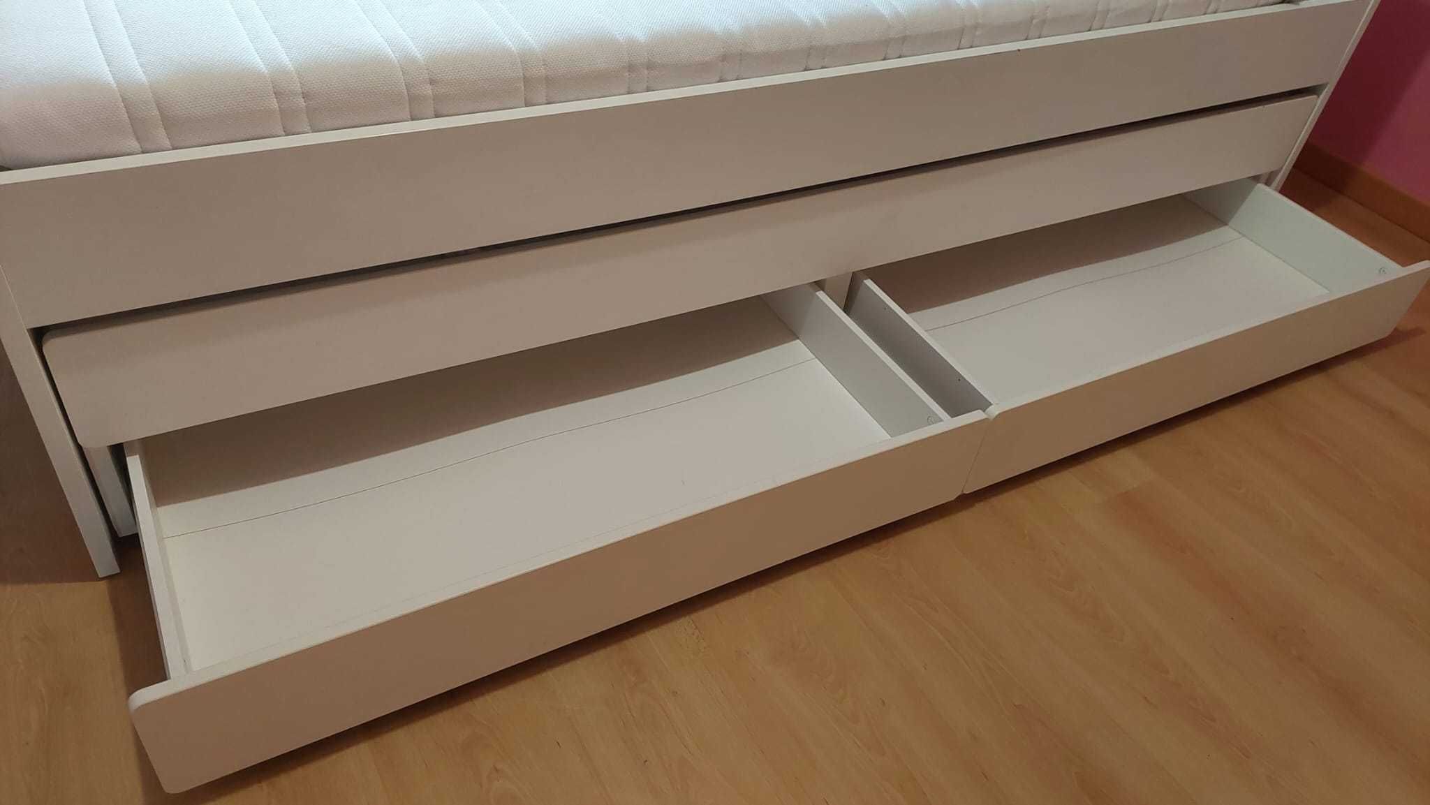 Cama IKEA SLÄKT com cama-gaveta e 2 gavetas 90x200 cm