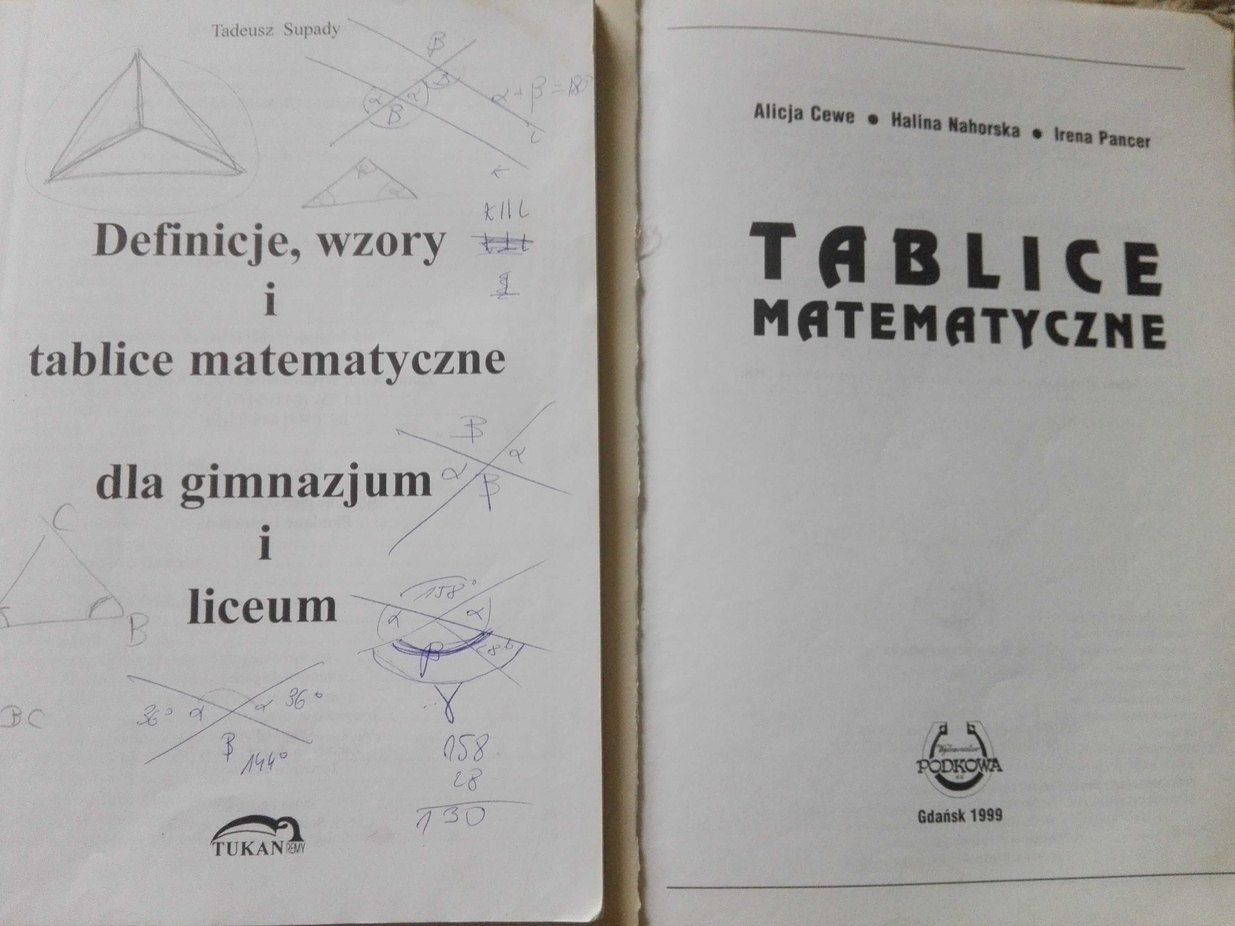 Matematyka - zbiór zadań, tablice