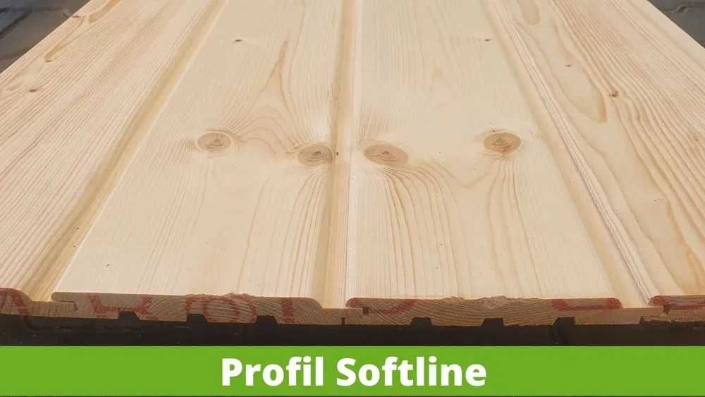 Podbitka, Elewacja, Deska 19x146 Profil Softline, Faza świerk