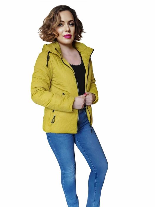 NOWA kurtka wiosenna damska kurtka PRZEJŚCIOWA MUSZTARDOWA ŻÓŁTA L 40