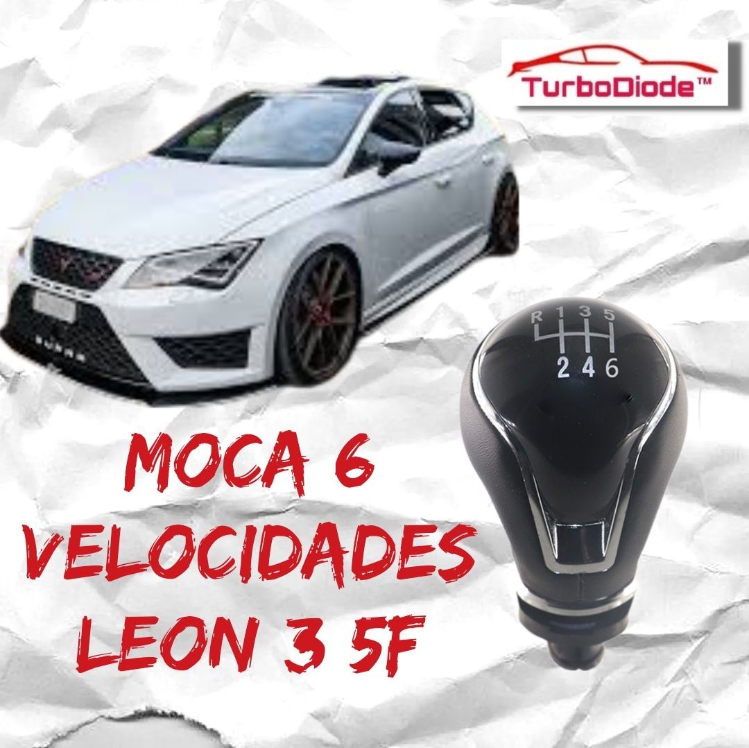 Moca punho de velocidades para leon 3 MK3 5F em pele