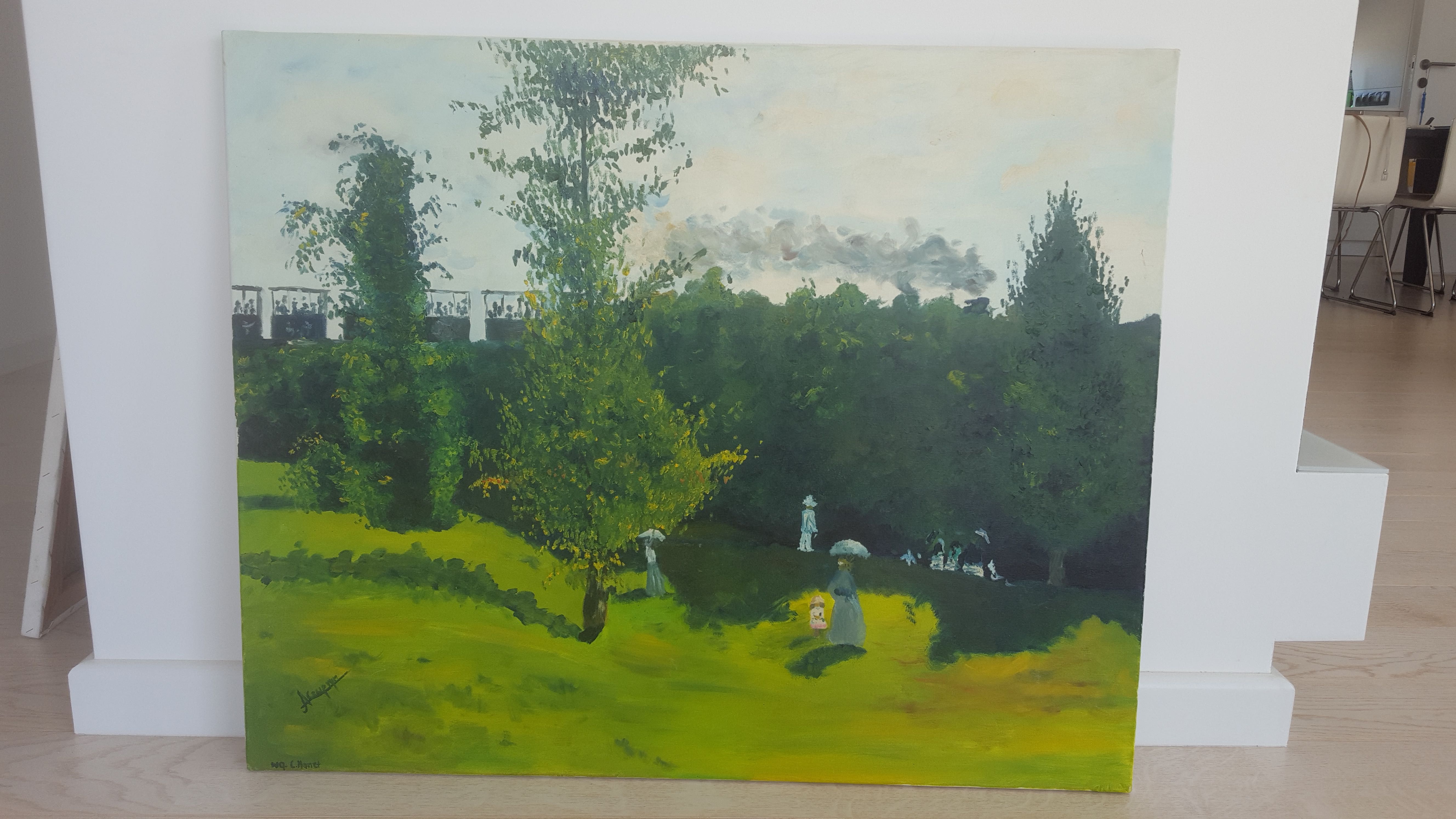 Obraz olejny kopia Claude Monet pociąg na wsi 73x90
