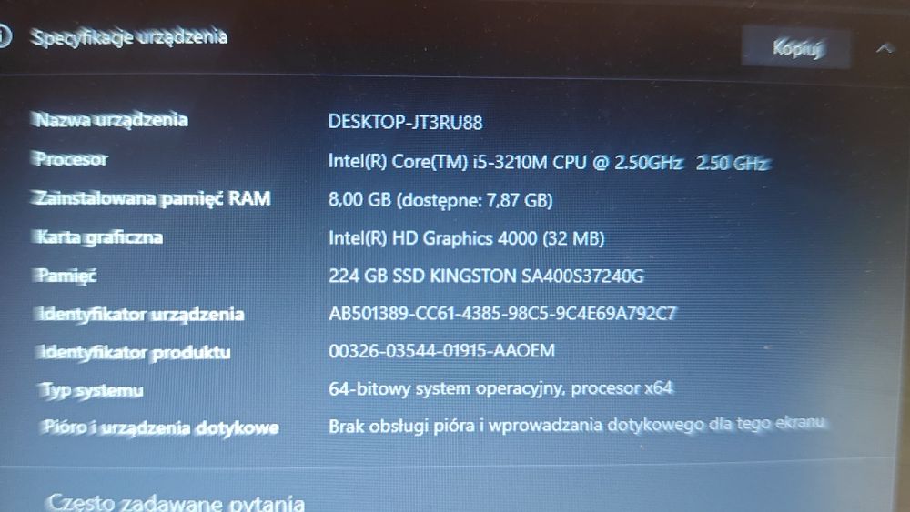 HP elitebook 8470p . i5, 8GB, 256GB, Win10