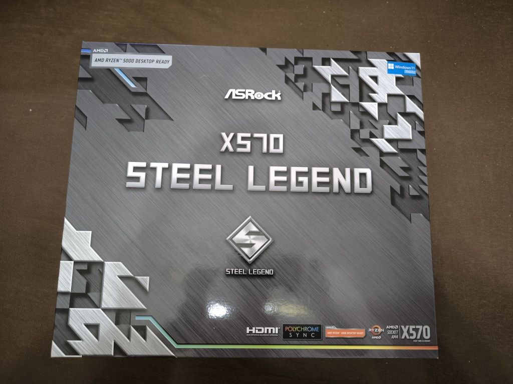 Zestaw x570 steel legend, ryzen 7 5800x, 32 GB ramu