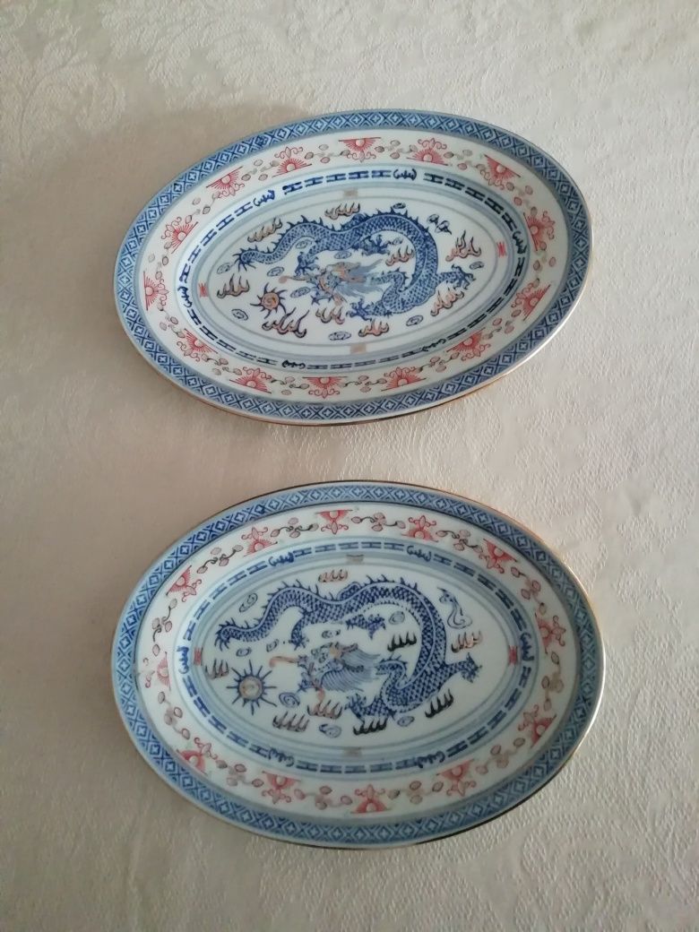 Porcelana Chinesa "Bago de Arroz" -  Pratos e Travessas