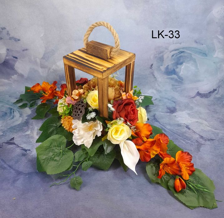 Kompozycje kwiatowe, bukiet + stroik na cmentarz, na grób, lampion