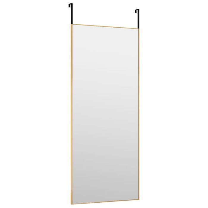 Lustro Na Drzwi, Złote, 40X100 Cm, Szkło I Aluminium