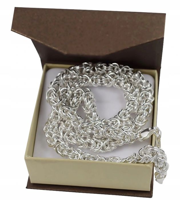 Srebrny Łańcuszek Splot Królewski 7,00 mm pr 925 Grawer Gratis