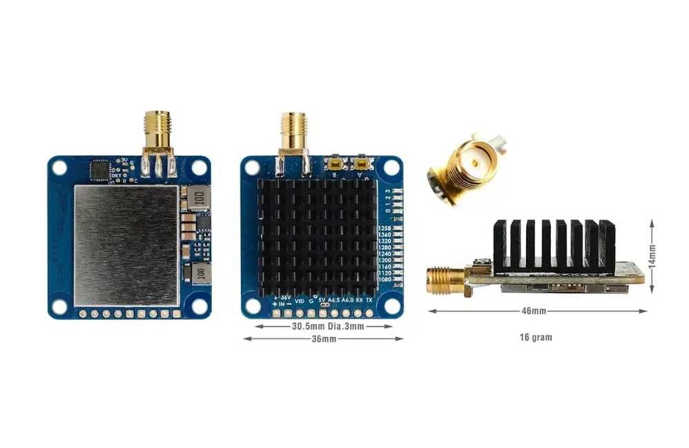 Відеопередавач MATEK 2W VTX 1G3TE V2 9CH 1.2-1.3GHz