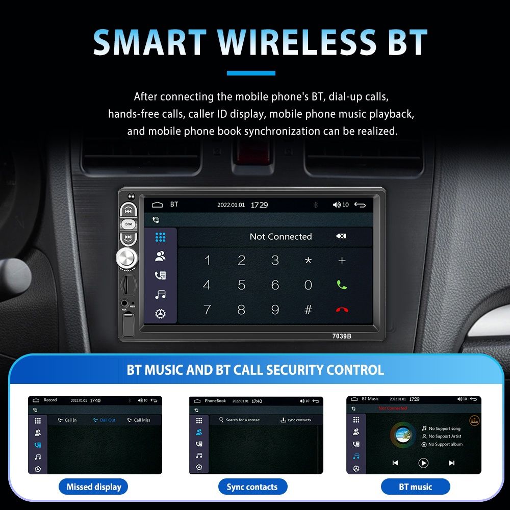 Radio 1din Android Auto e CARPLAY Bluetooth 7" + MIC NOVO