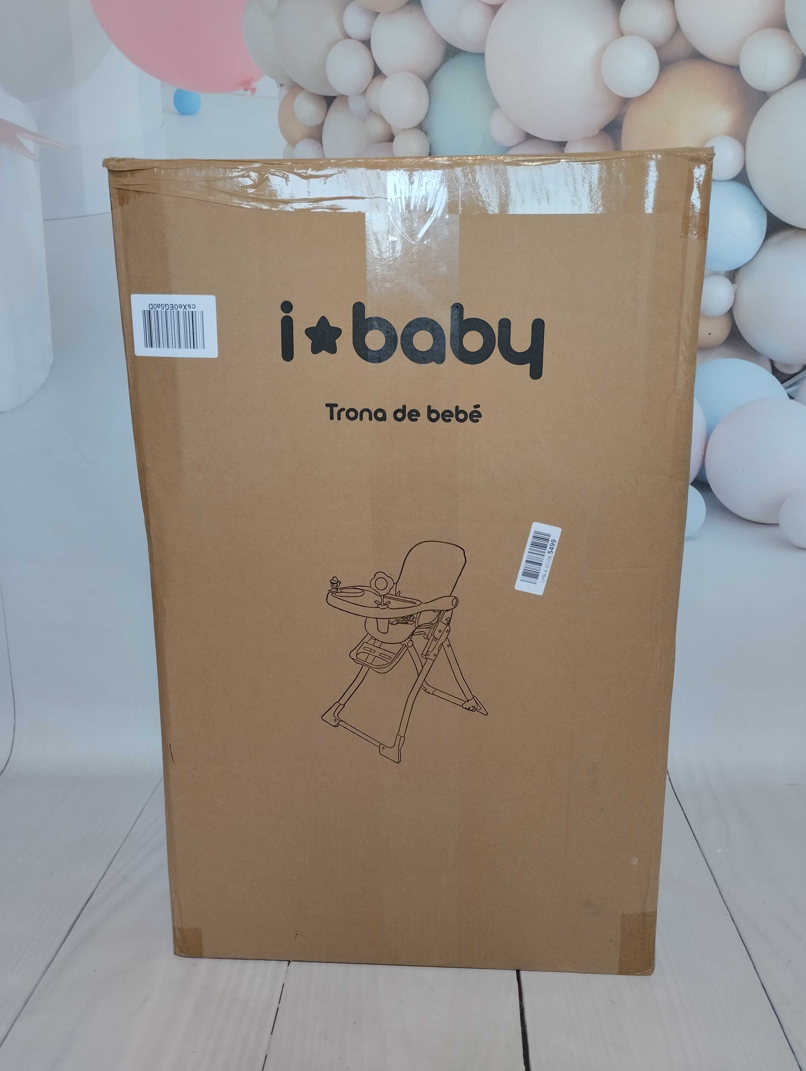 Krzesełko do karmienia z tacką zabawkami lekkie regulowane Star IBaby