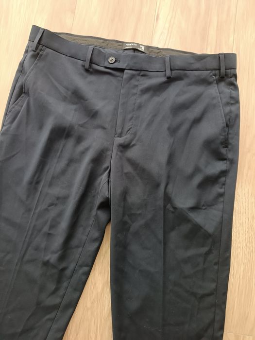 Granatowe męskie spodnie garniturowe eleganckie 48 4XL