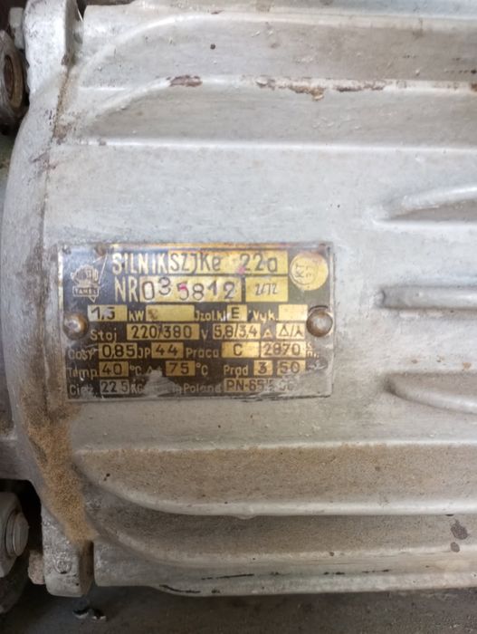 Szlifierka taśmowa silnik 1,5 kw. 2870 obr./min