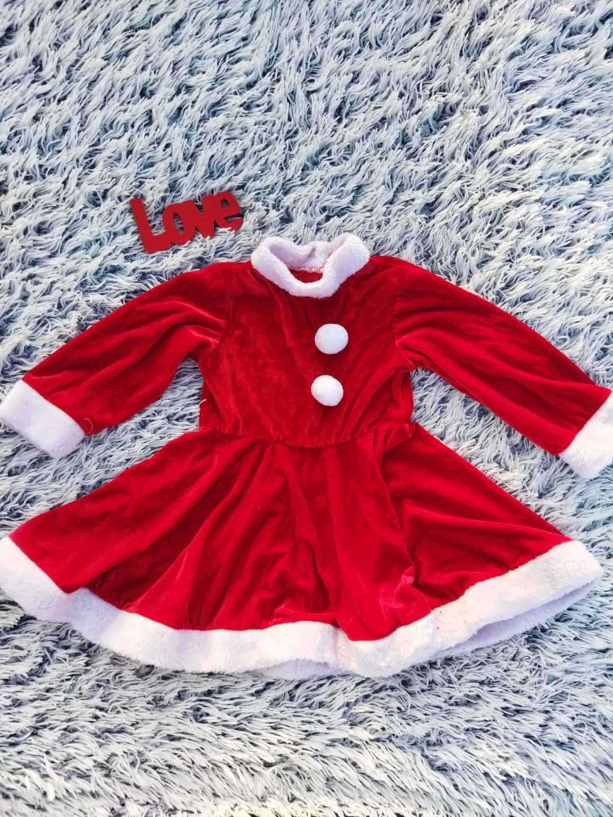 Детское красное новогоднее платье Санты,карнавальное