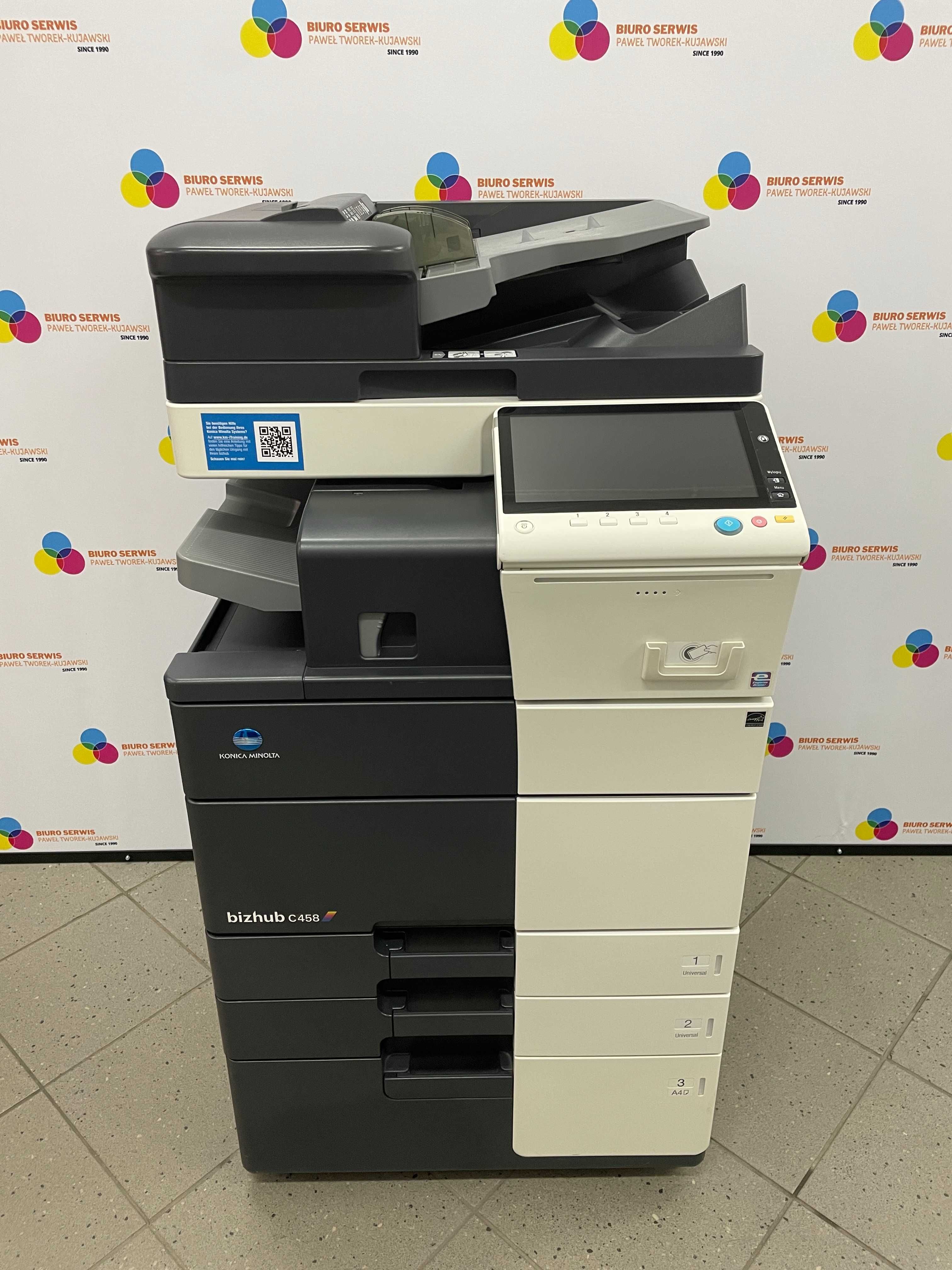 Drukarka laserowa ze skanerem kolor Konica C458 skan A3+ Gwar/FV