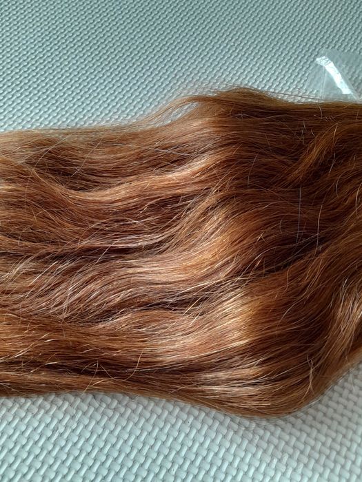 naturalne włosy długości 55 cm, 135 g, kolor 04 brązowy