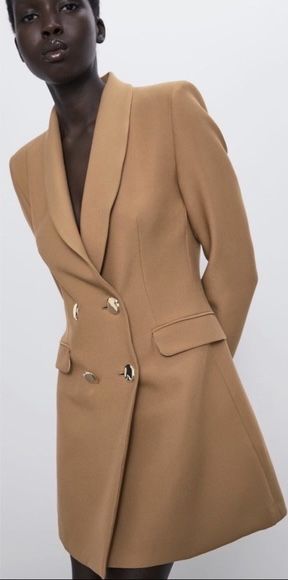 Blazer camel double breasted ZARA