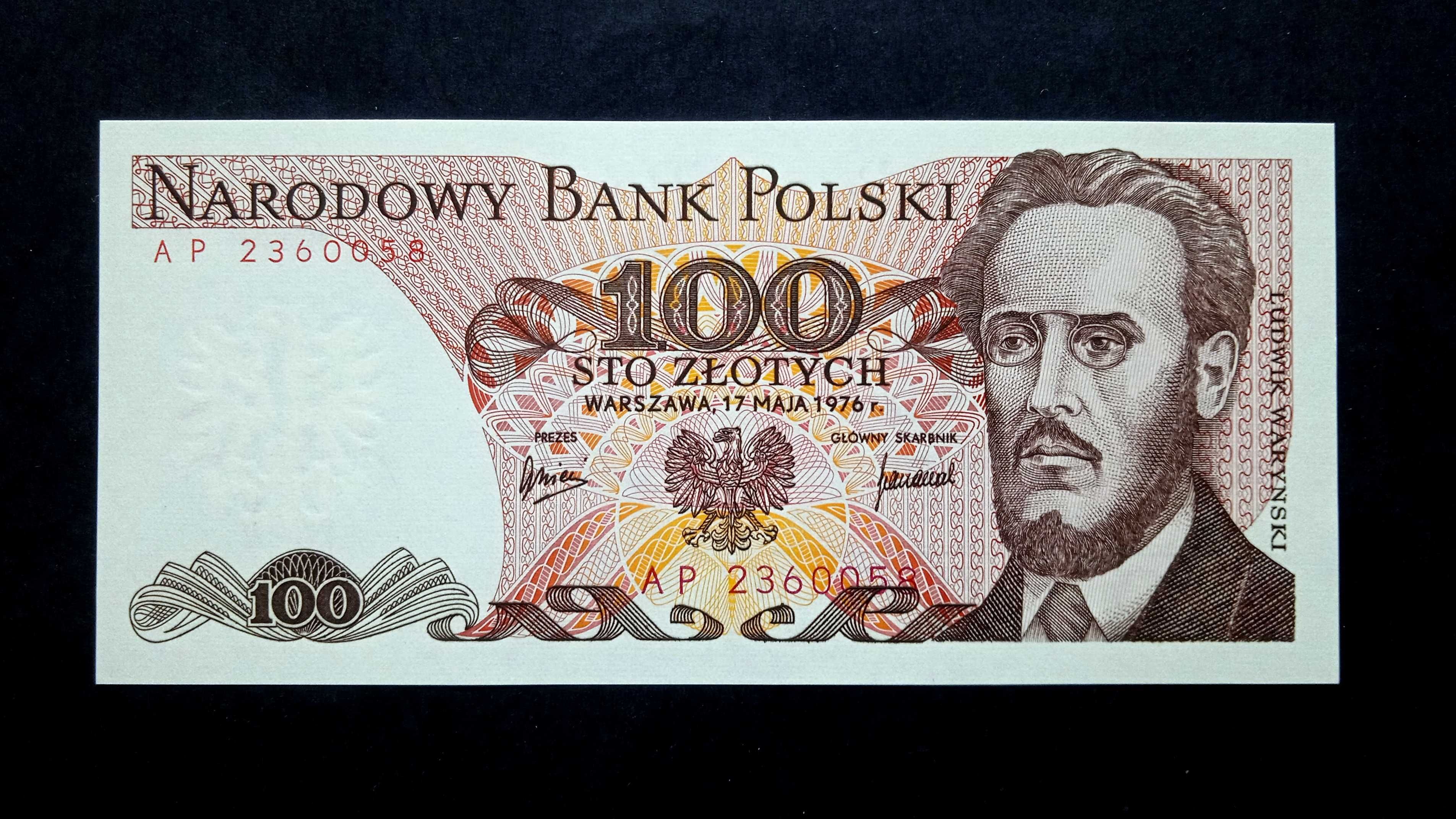 100 zł 1976 AP st.1 UNC