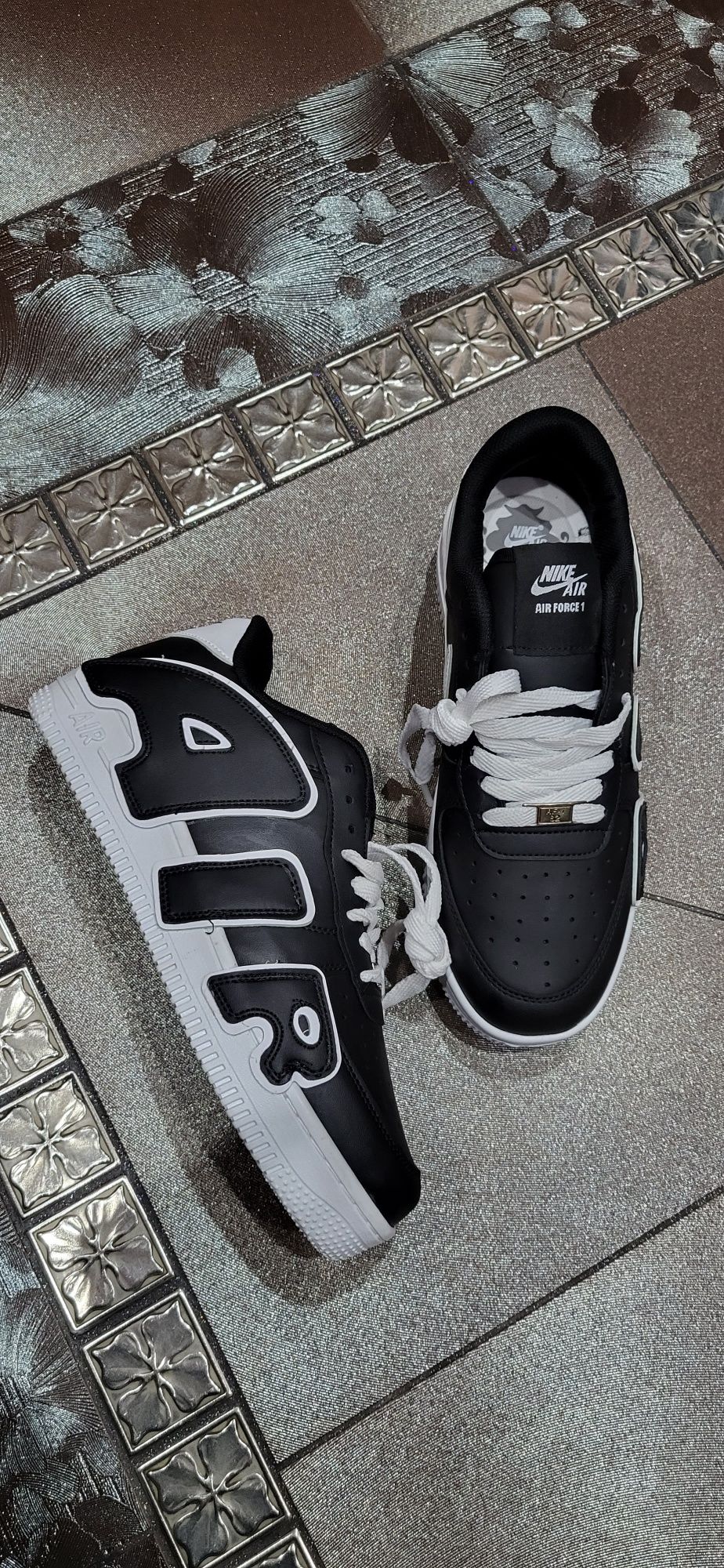 Nike air force 1 buty sportowe męskie unisex czarne łyżwa logo 41