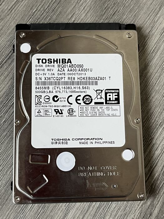 Вінчестер для ноутбука Toshiba 500 GB