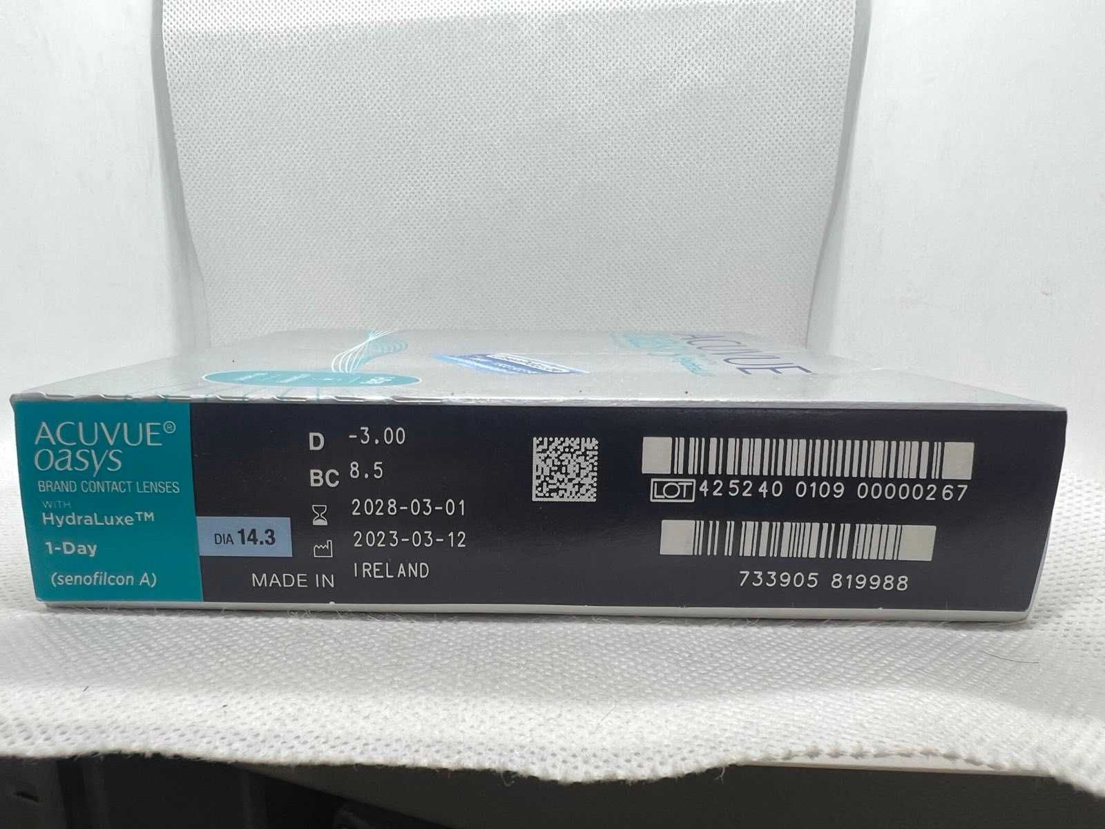 Acuvue Oasys 1-Day with HydraLuxe R9/8.5/D -3 Контактные линзы 90 штук