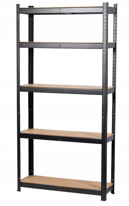 Metalowy REGAŁ MAGAZYNOWY Do Garażu Warsztatu Piwnicy CZARNY - NOWY