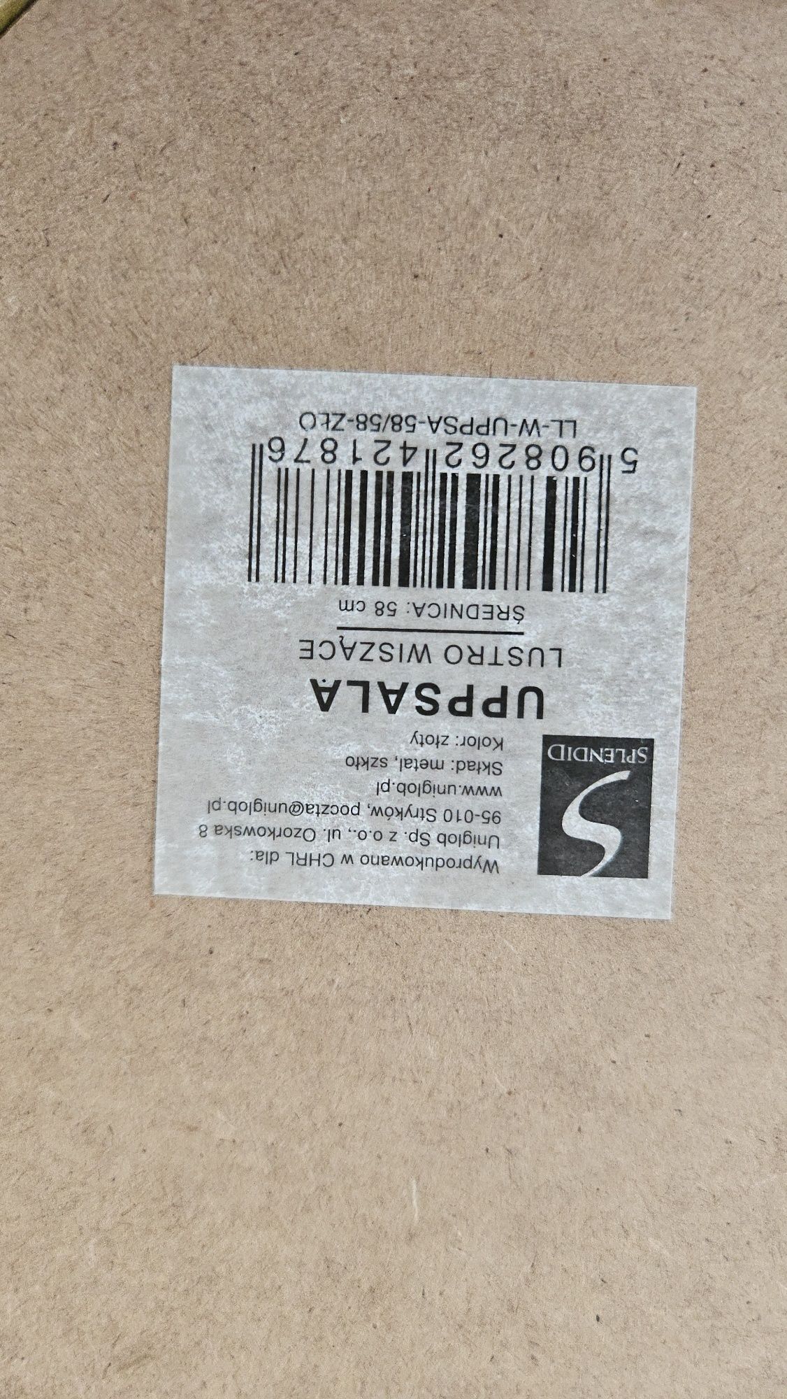 Lustro złote Splendid 58cm, idealny stan