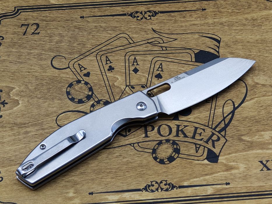 Nóż składany folder CJRB EKKO 3.3" / stal / Button lock